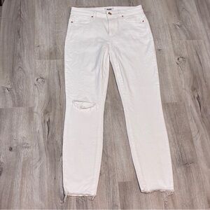Paige Hoxton Ankle Women's White Distressed Jeans Sz 25